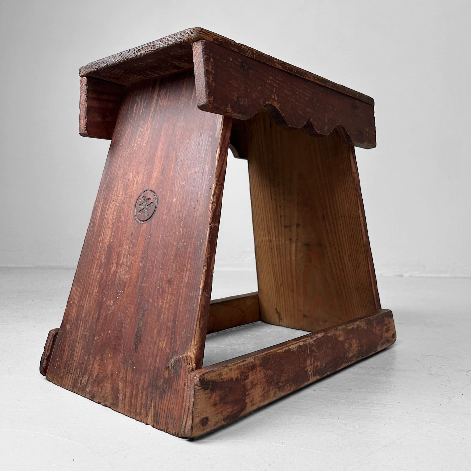 Minimalist Fumidai, Wooden Step Stool, 1920s, Japan.