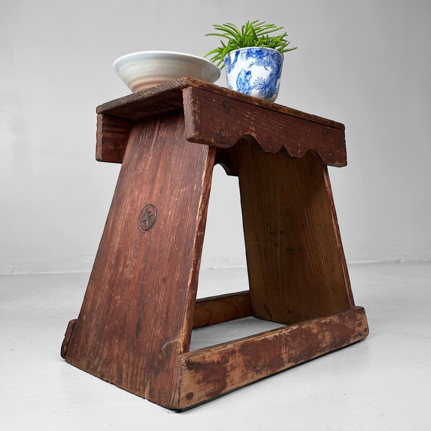 Minimalist Fumidai, Wooden Step Stool, 1920s, Japan.