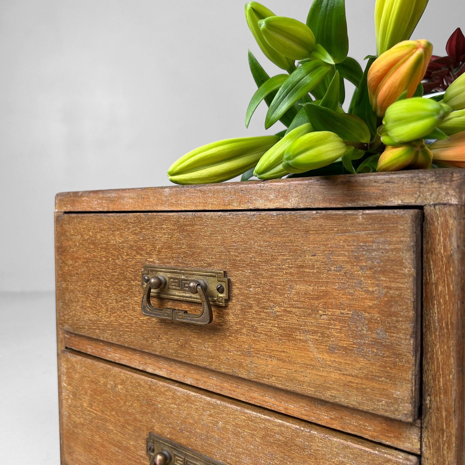Elegant Vintage Japanese Wooden Drawer Chest, 1950s.