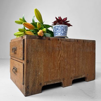 Elegant Vintage Japanese Wooden Drawer Chest, 1950s.