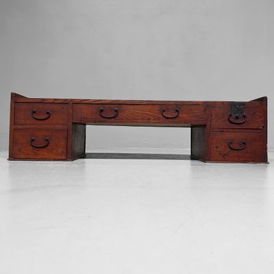 Minimalist Japanese Writing Desk, Shosai-Ki, Meiji Period.