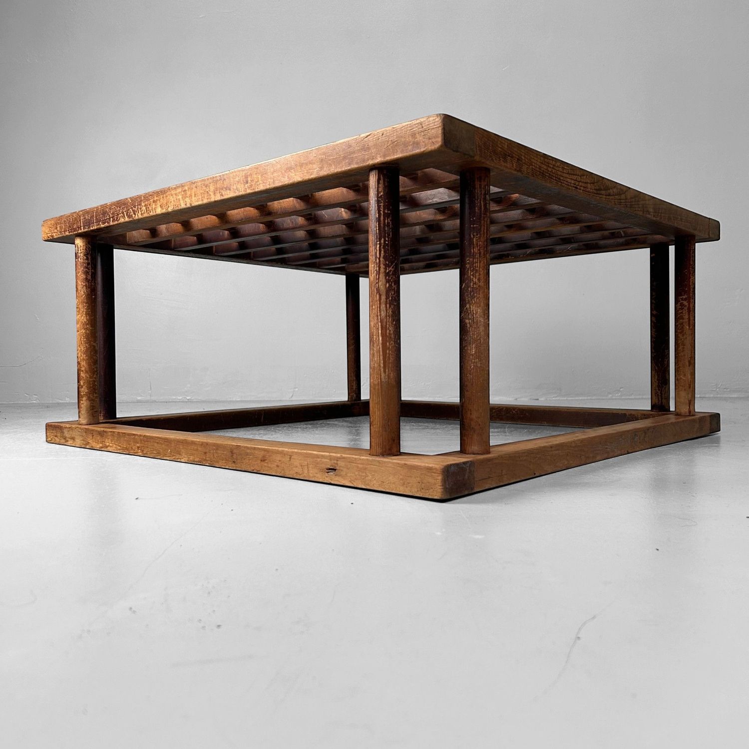 Traditional Wooden Kotatsu Table, Early Shōwa Period, Japan.