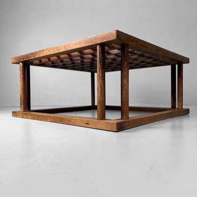 Traditionele Houten Kotatsu Tafel, vroege Shōwa Periode, Japan.