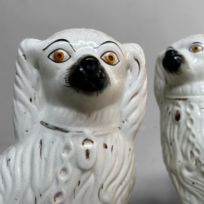 Set Keramieken Staffordshire Honden, begin 20ste Eeuw.