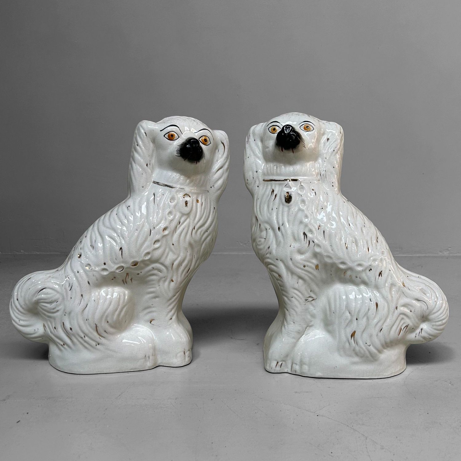 Set Keramieken Staffordshire Honden, begin 20ste Eeuw.