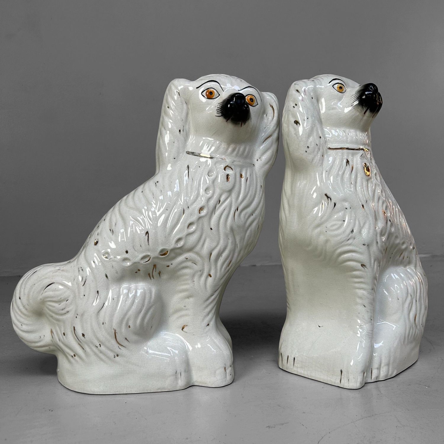 Set Keramieken Staffordshire Honden, begin 20ste Eeuw.