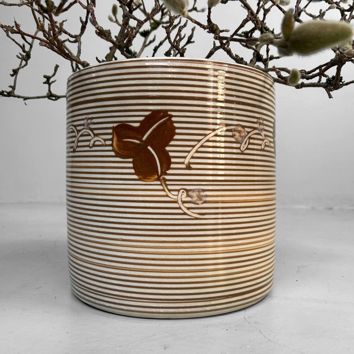 Keramieken Japanse Hibachi, Cachepot, Jaren '50.