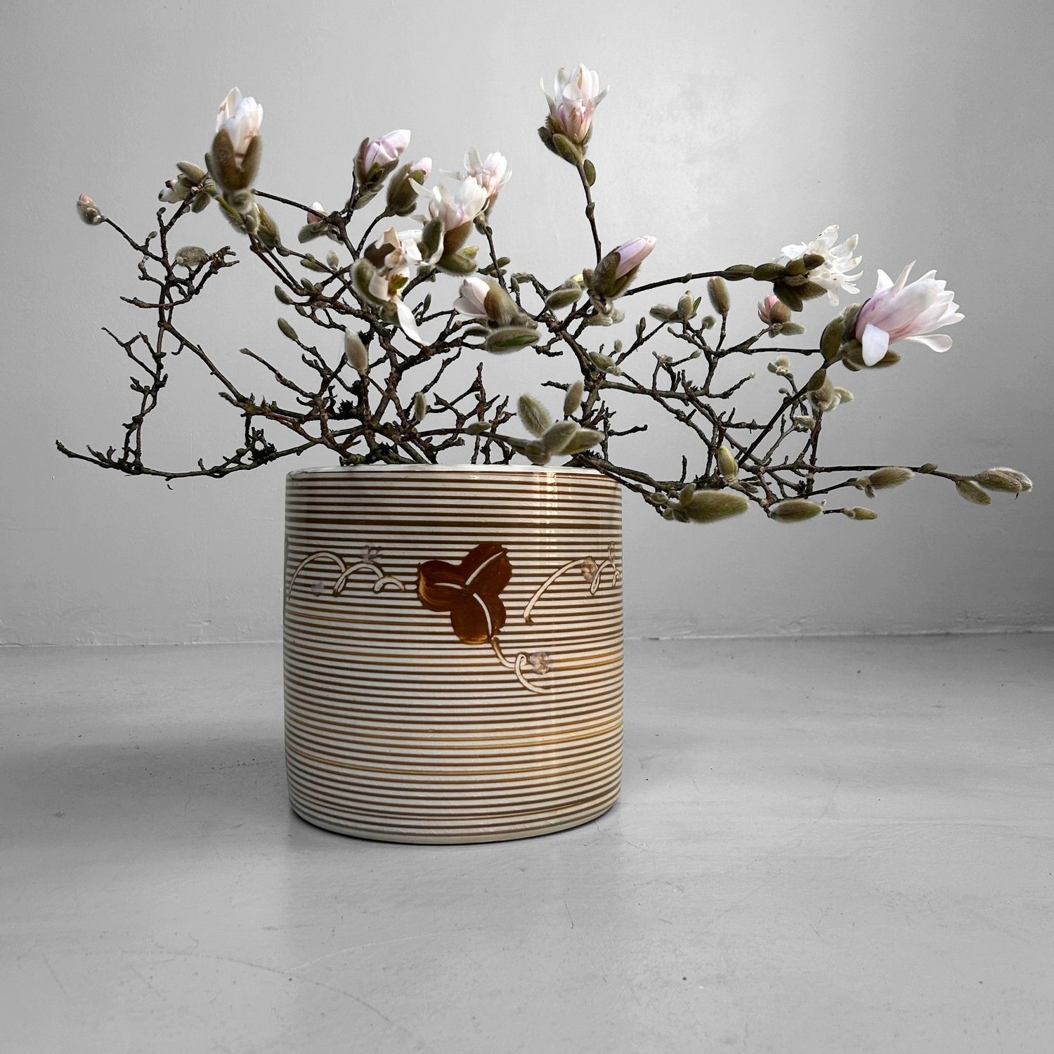 Keramieken Japanse Hibachi, Cachepot, Jaren '50.