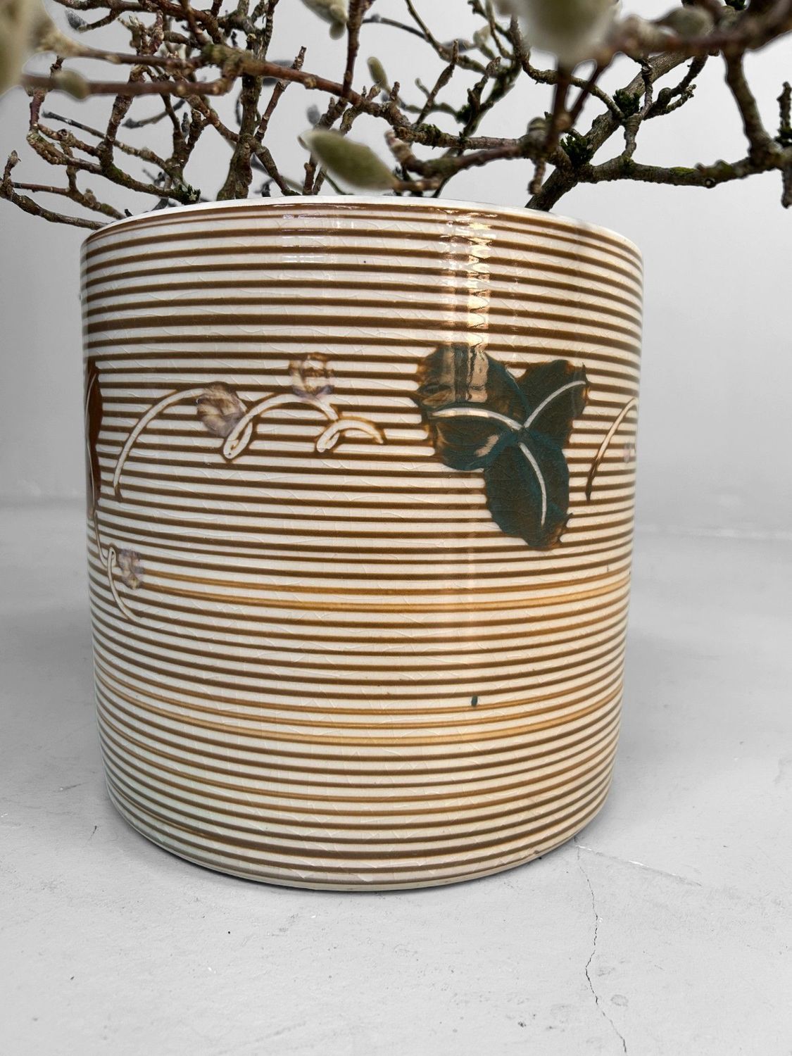 Keramieken Japanse Hibachi, Cachepot, Jaren '50.