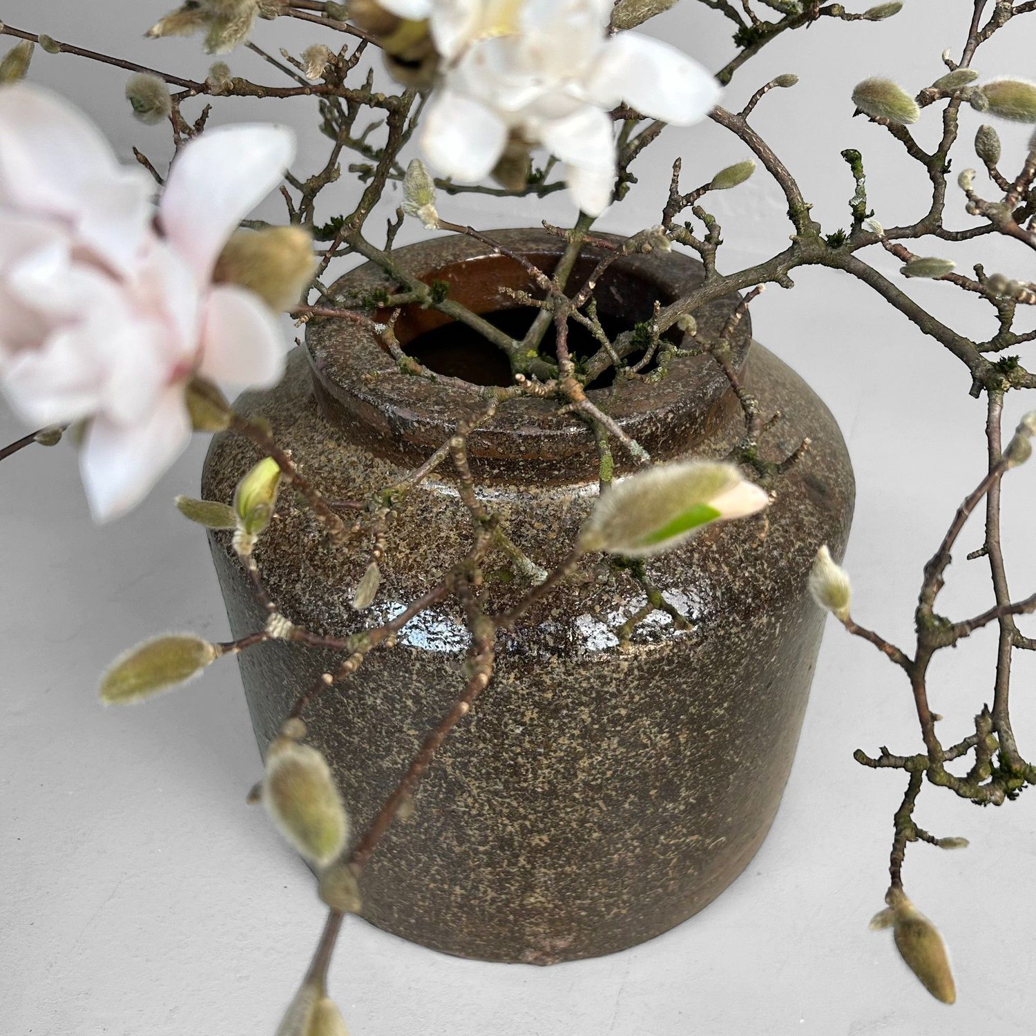 Antique Japanese Bizen Tsubo - Meiji Period Tea Storage Jar.