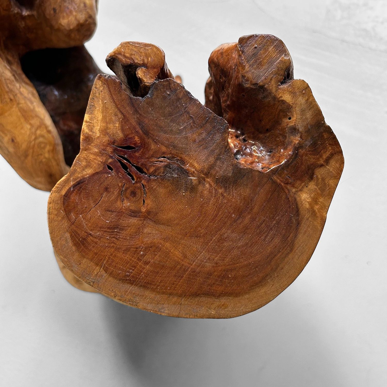 Japanese Tsuge Burl Wood Sculpture – Wabi-Sabi Ikebana Art Piece, 1920s.