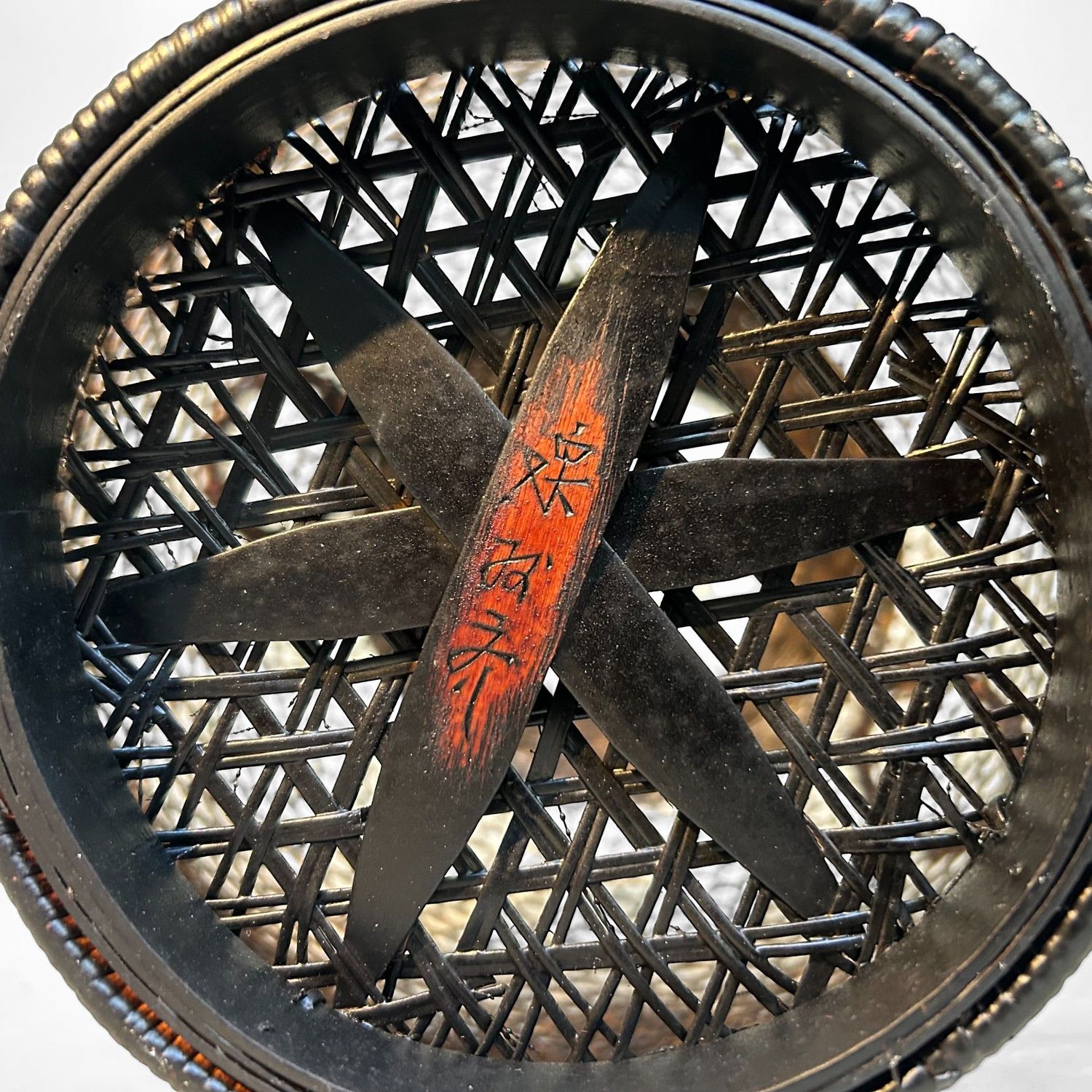 Vintage Hand Gevlochten Bamboe Ikebana Mand, Japan.