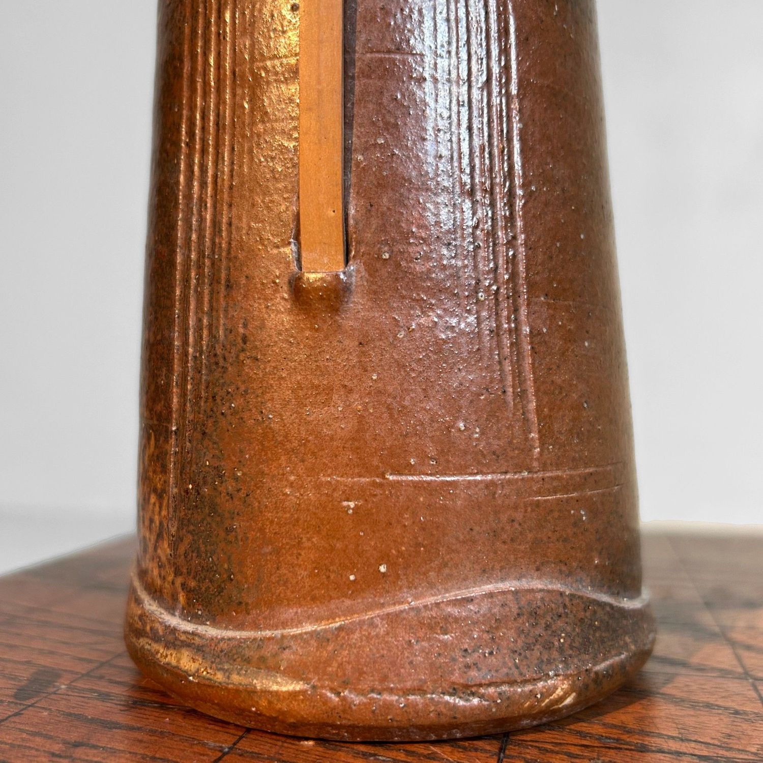 Japanese 1950s Ceramics - Authentic Ikebana Vase with Bamboo.