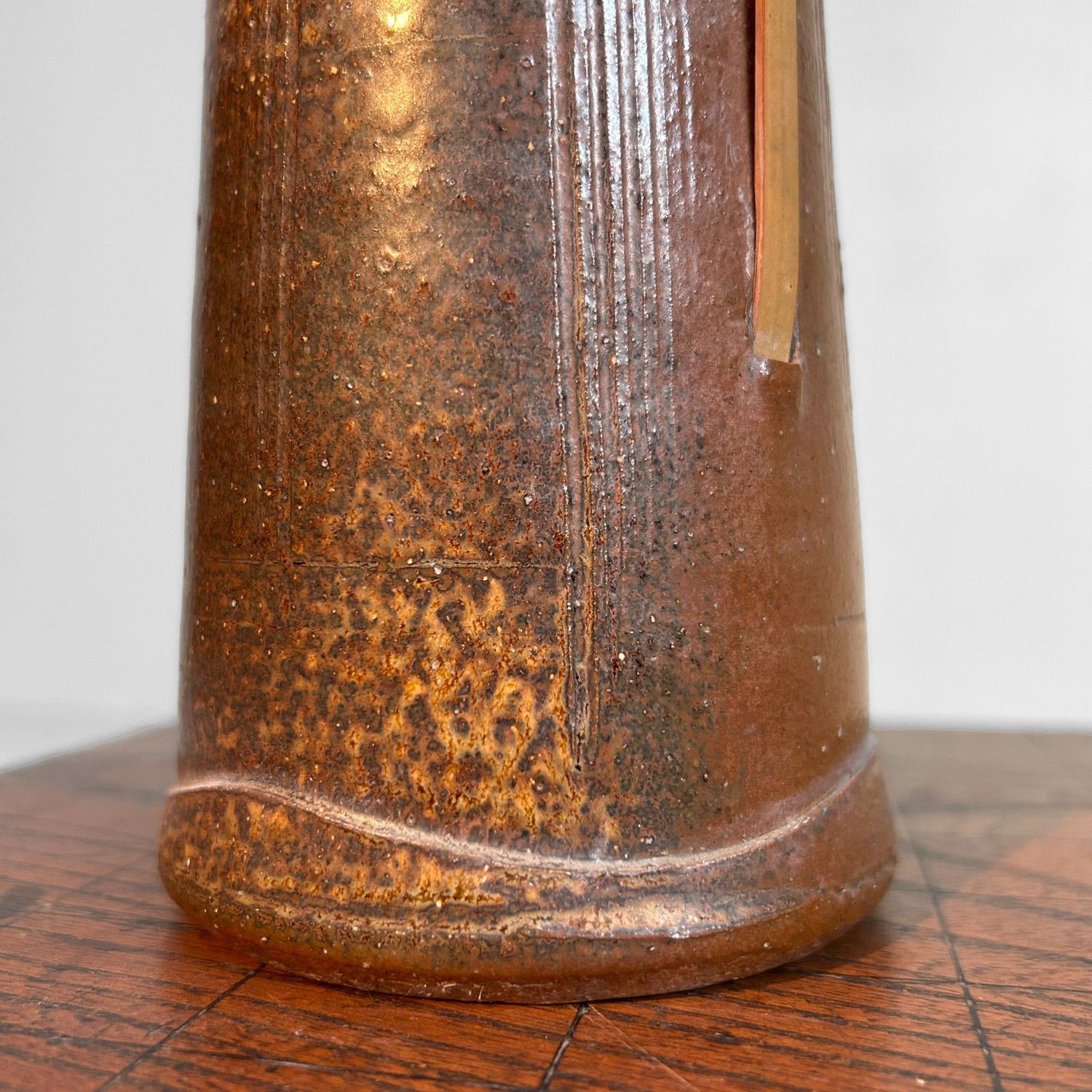 Japanese 1950s Ceramics - Authentic Ikebana Vase with Bamboo.