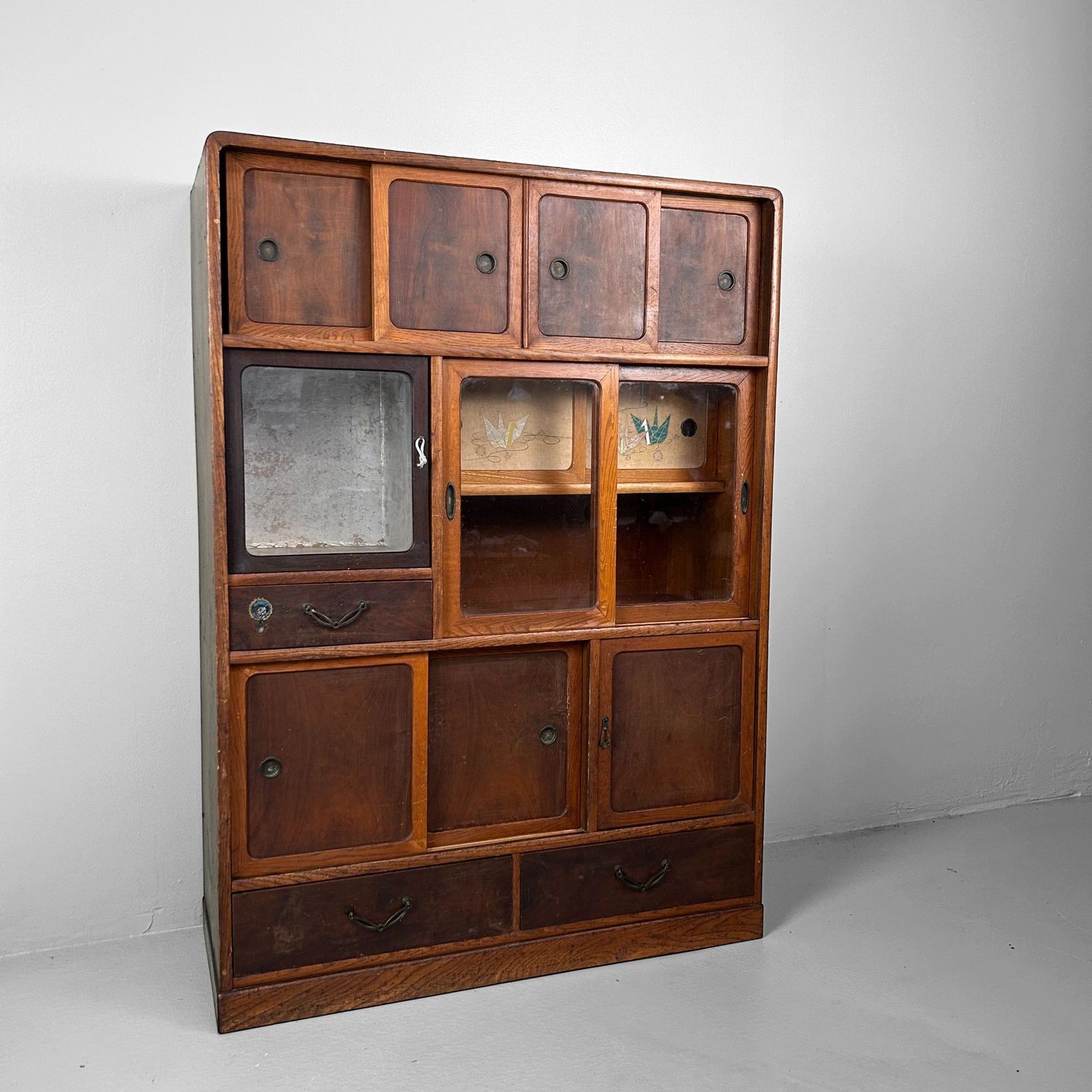 Vintage Cha Tansu, Japanse Theekast, Taishō Periode.