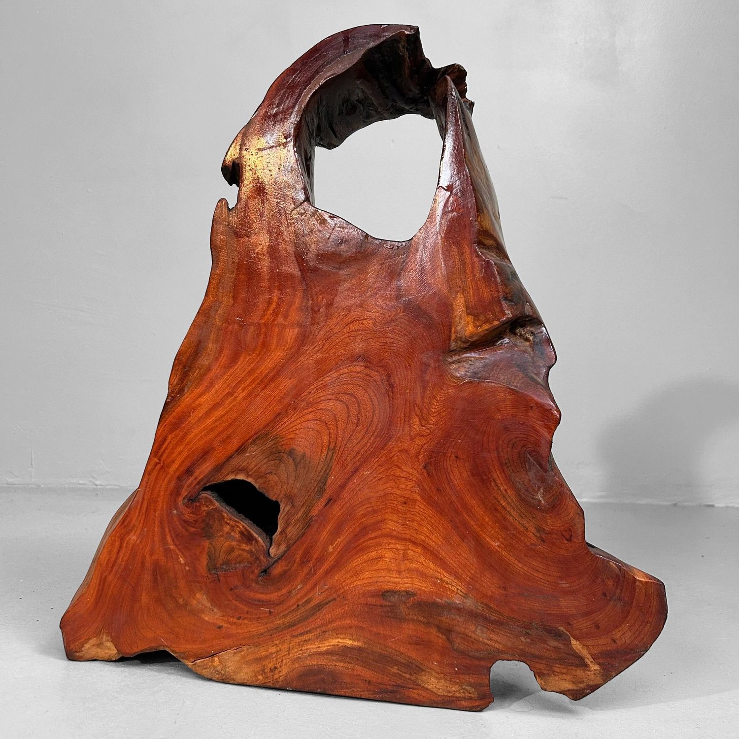 Antique Japanese Burlwood Ikebana Stand - Natural Tsuge Root Art, 1920s