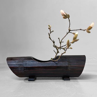Vintage Bamboo Ikebana Flower Stand, Japan.