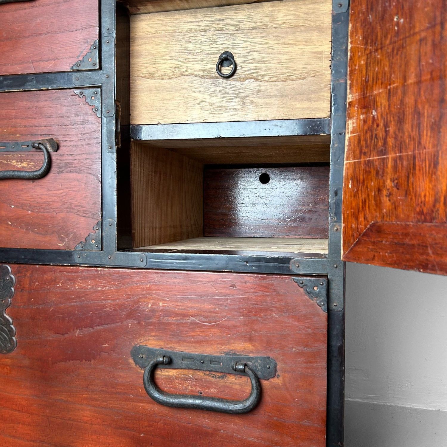 Traditional Japanese Tansu Storage Cabinet, Meiji Period.