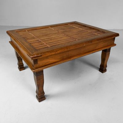 Japanse Vintage Bamboe Bijzettafel, jaren '70.