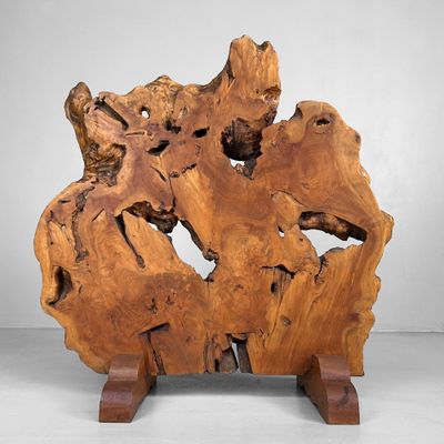 Japanese Natural Root Wood Decoration, Meiji Era (Keyaki Zelkova).