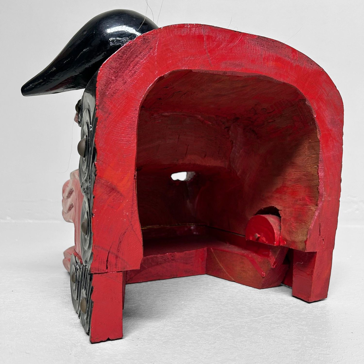 Traditioneel Shishi Leeuwenmasker – Gelakt Houtsnijwerk, jaren 50-60.