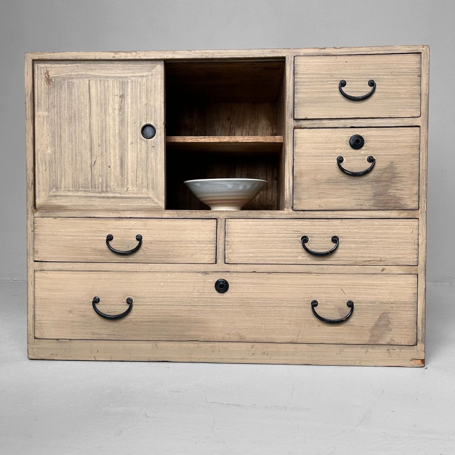 1960s Japanese Tansu Cabinet - Elegant Mid-Century Storage Piece.