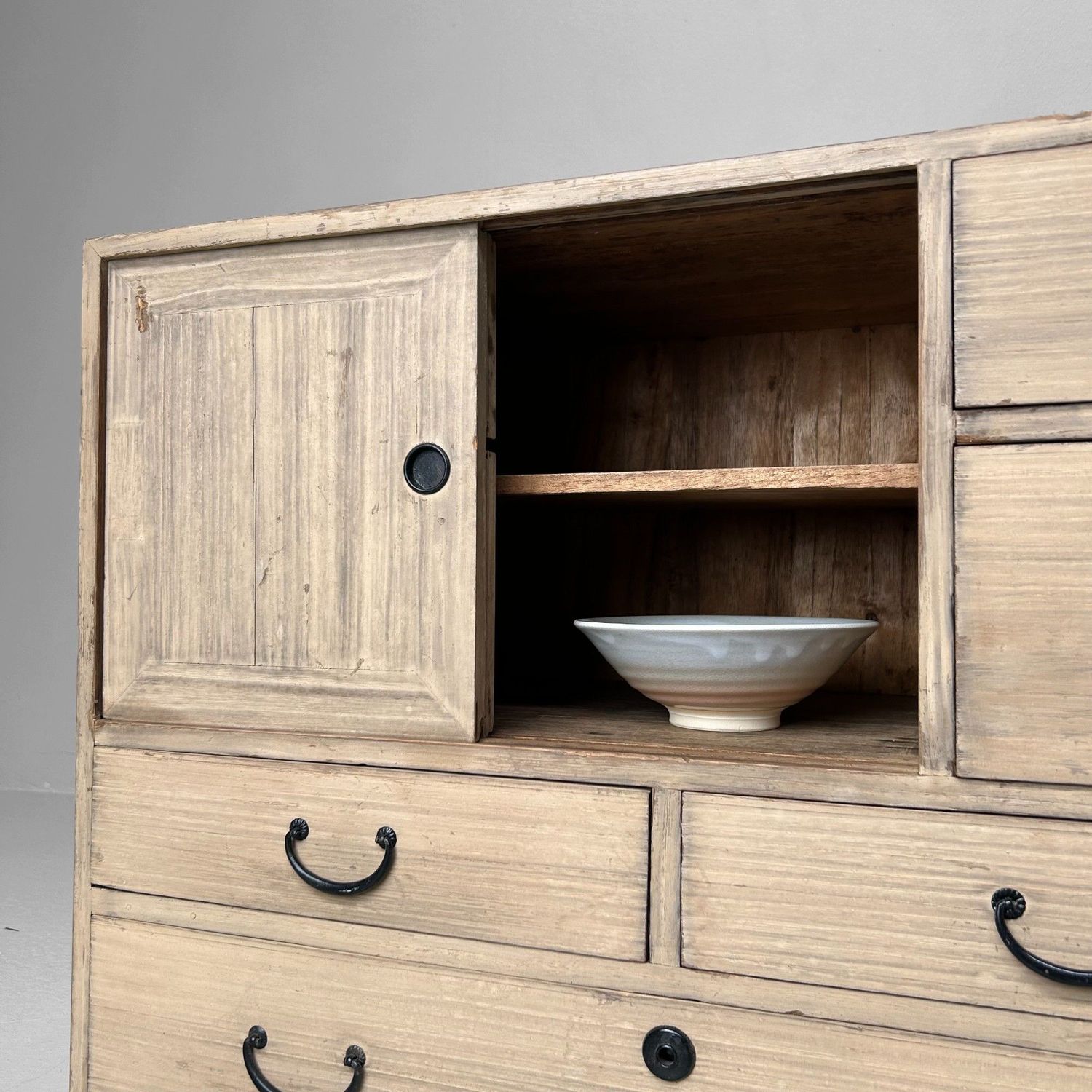 1960s Japanese Tansu Cabinet - Elegant Mid-Century Storage Piece.