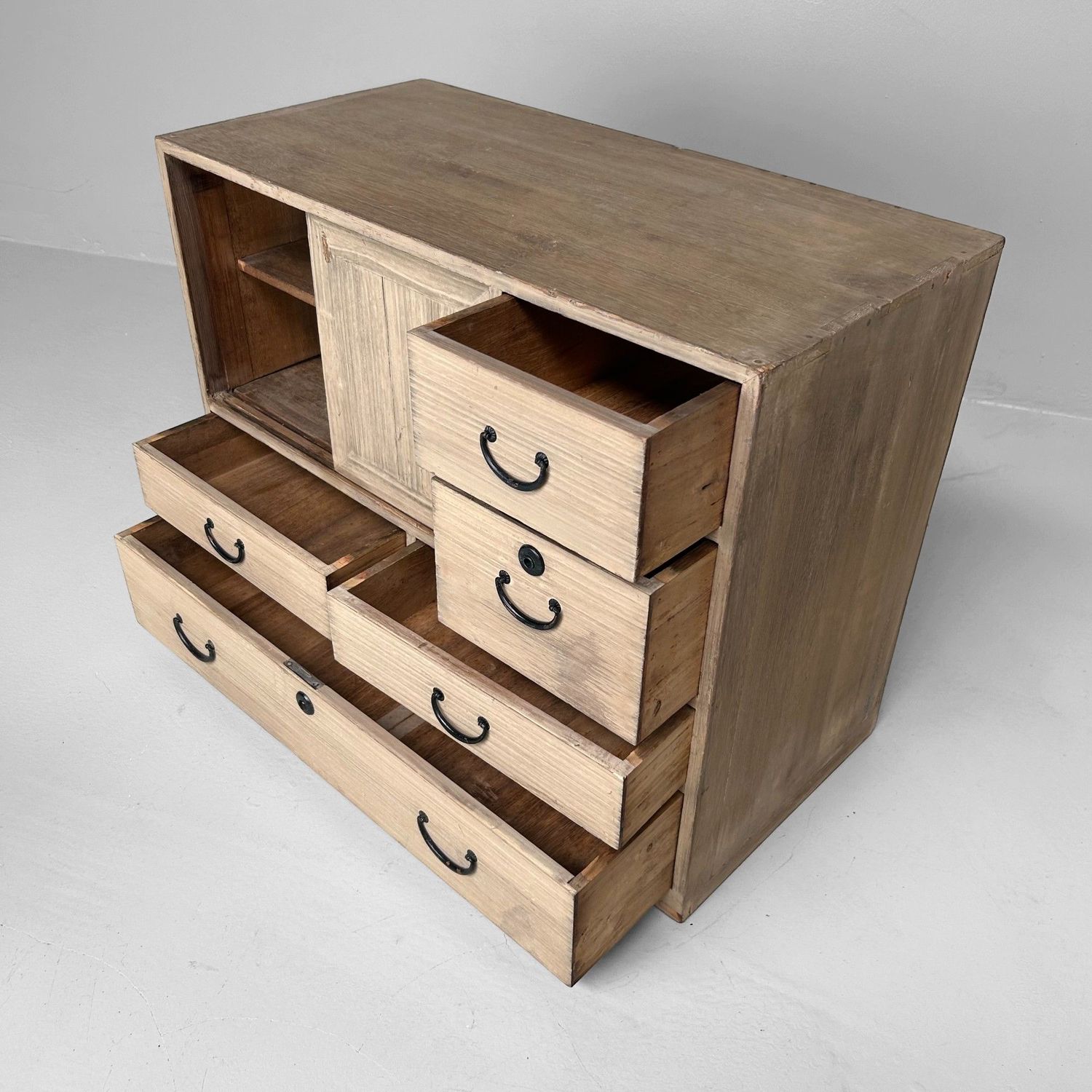 1960s Japanese Tansu Cabinet - Elegant Mid-Century Storage Piece.