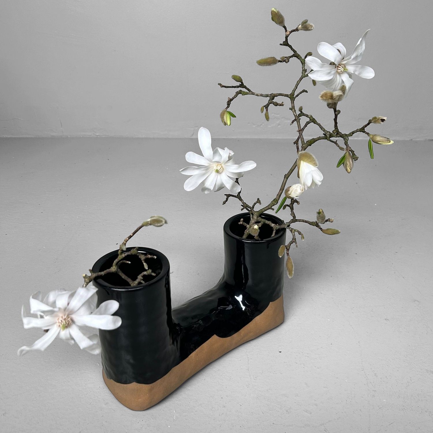 Minimalistische Keramieken Ikebana Vaas, Jaren 70, Japan.