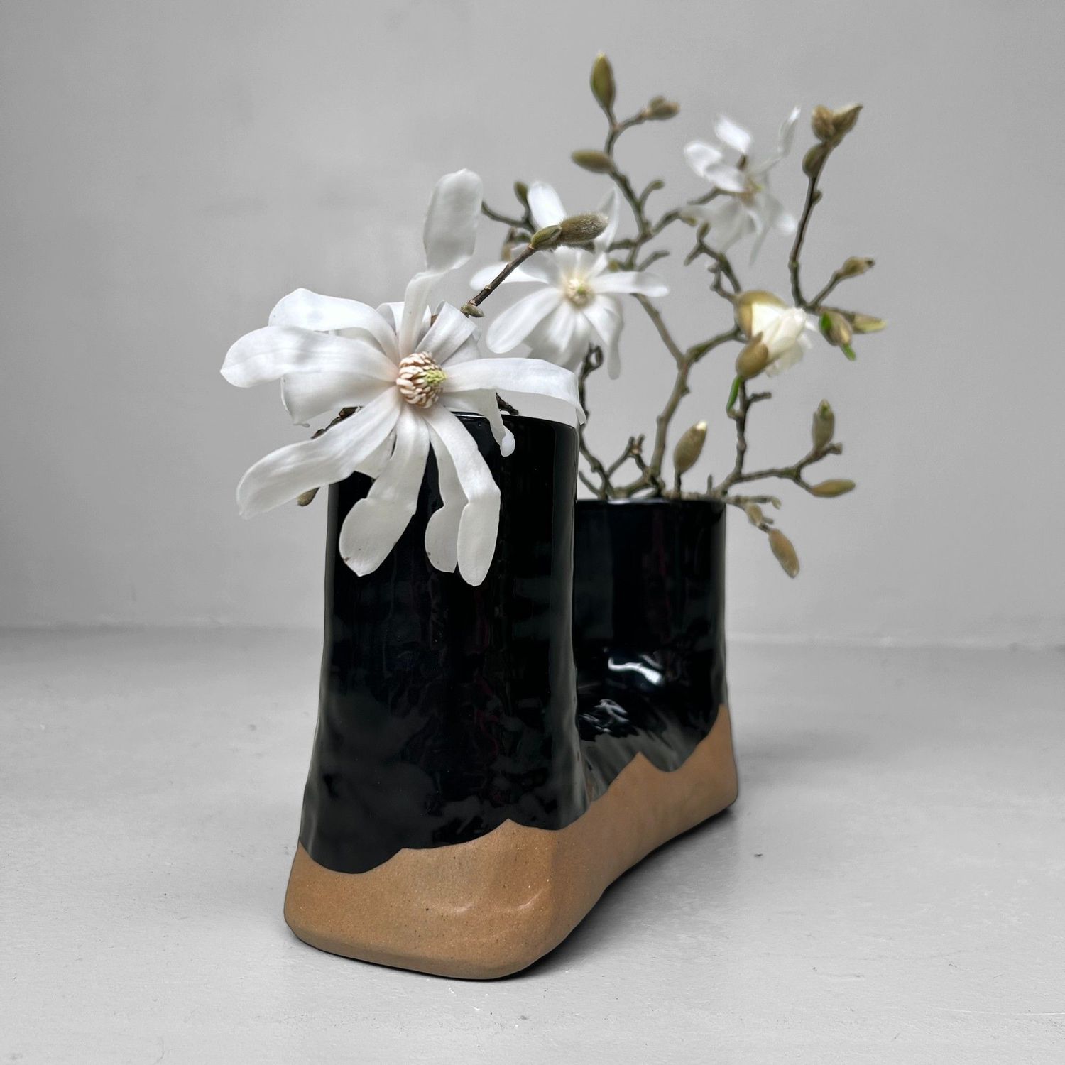 Minimalistische Keramieken Ikebana Vaas, Jaren 70, Japan.