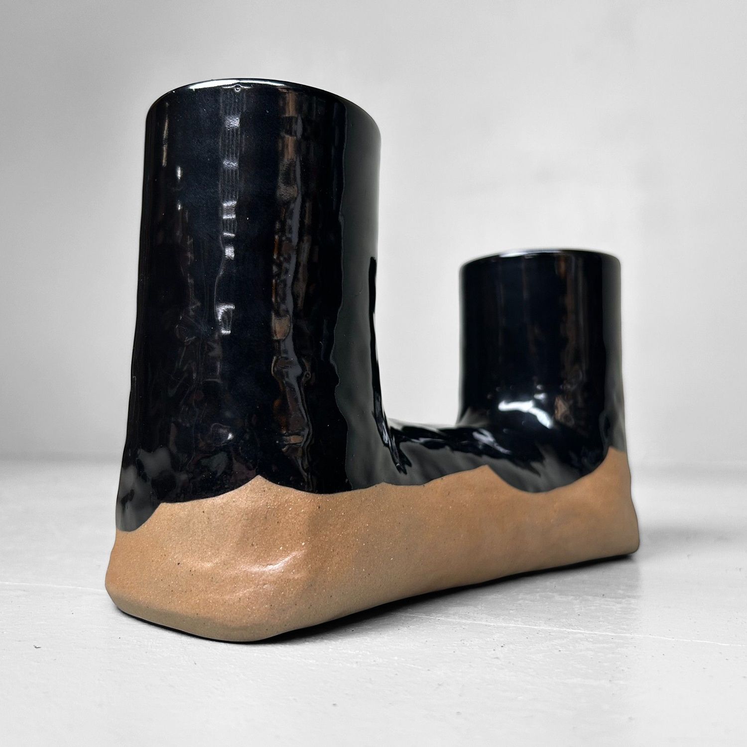 Minimalistische Keramieken Ikebana Vaas, Jaren 70, Japan.