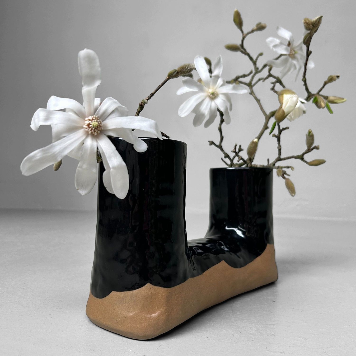 Minimalistische Keramieken Ikebana Vaas, Jaren 70, Japan.