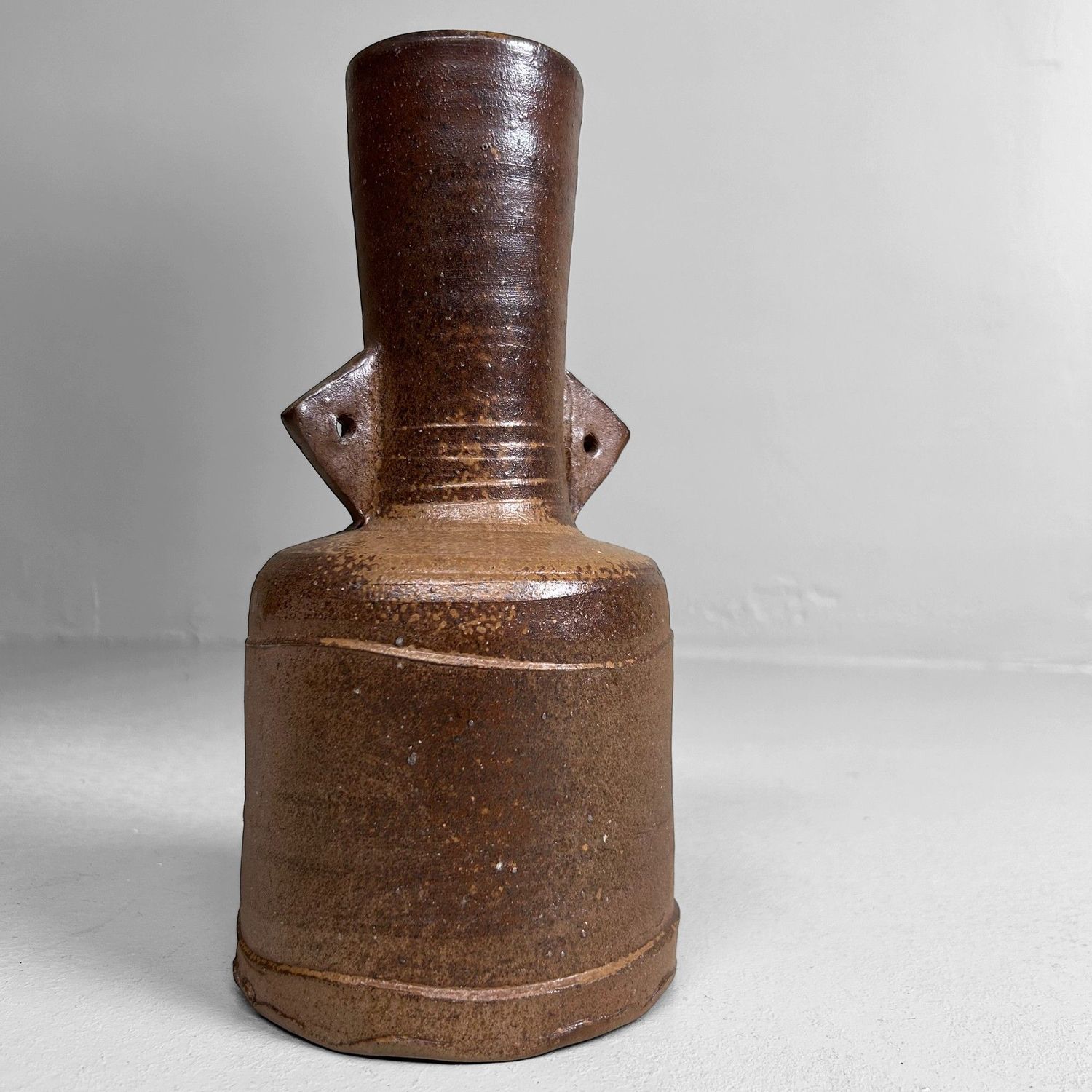 Minimalist Bizen Yaki Ikebana Flower Vase, 1950s, Japan.