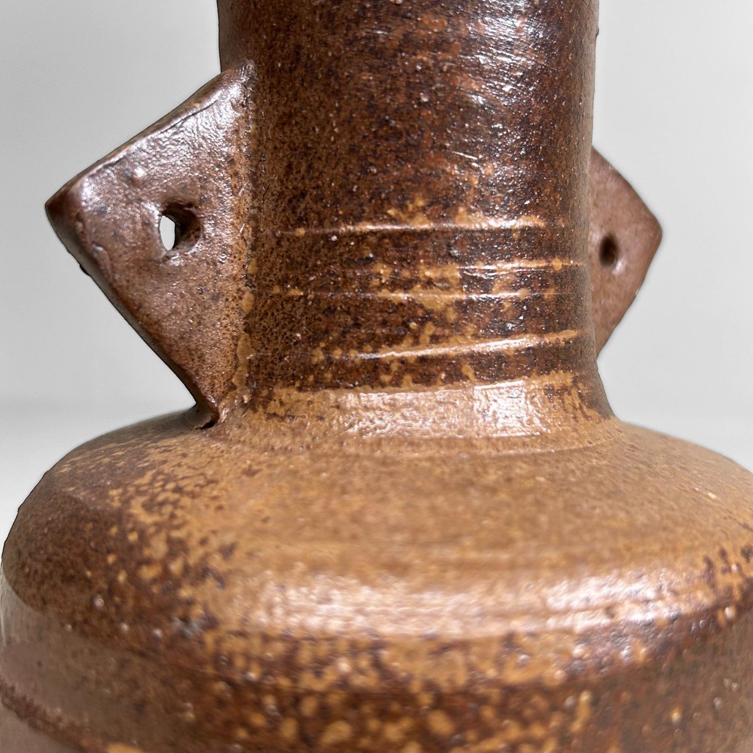 Minimalist Bizen Yaki Ikebana Flower Vase, 1950s, Japan.