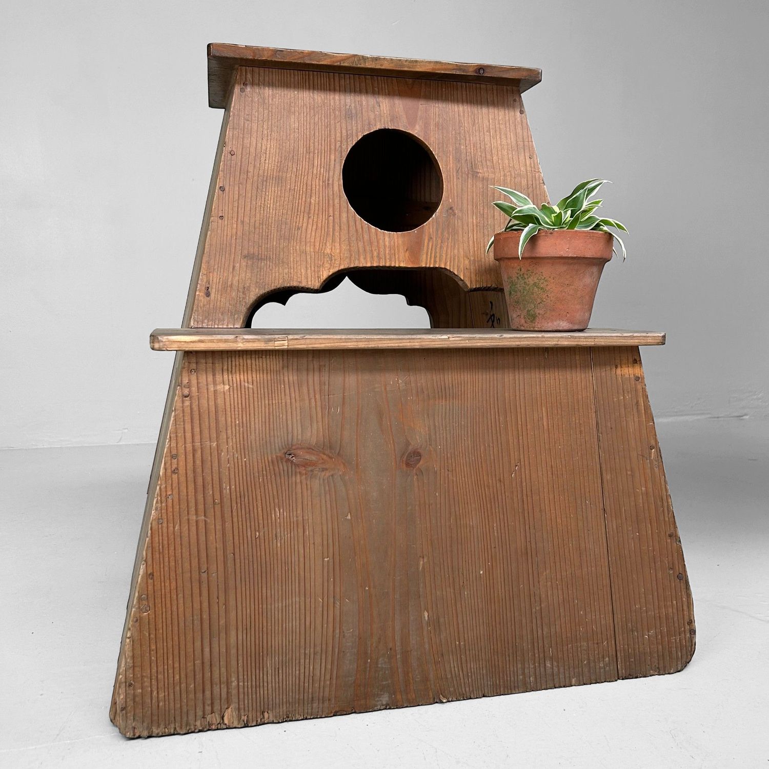 1920s Japanese Fumidai – Minimalist Wooden Step Stool