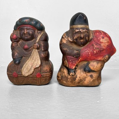 Traditionele Geluksbeelden – Ebisu en Daikoku, Meiji-Periode