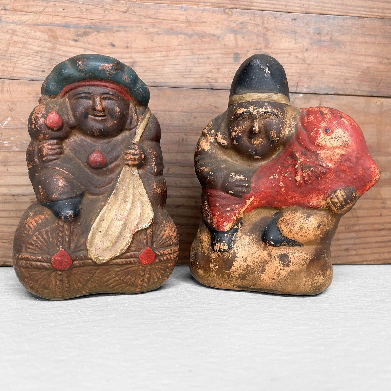 Traditionele Geluksbeelden – Ebisu en Daikoku, Meiji-Periode