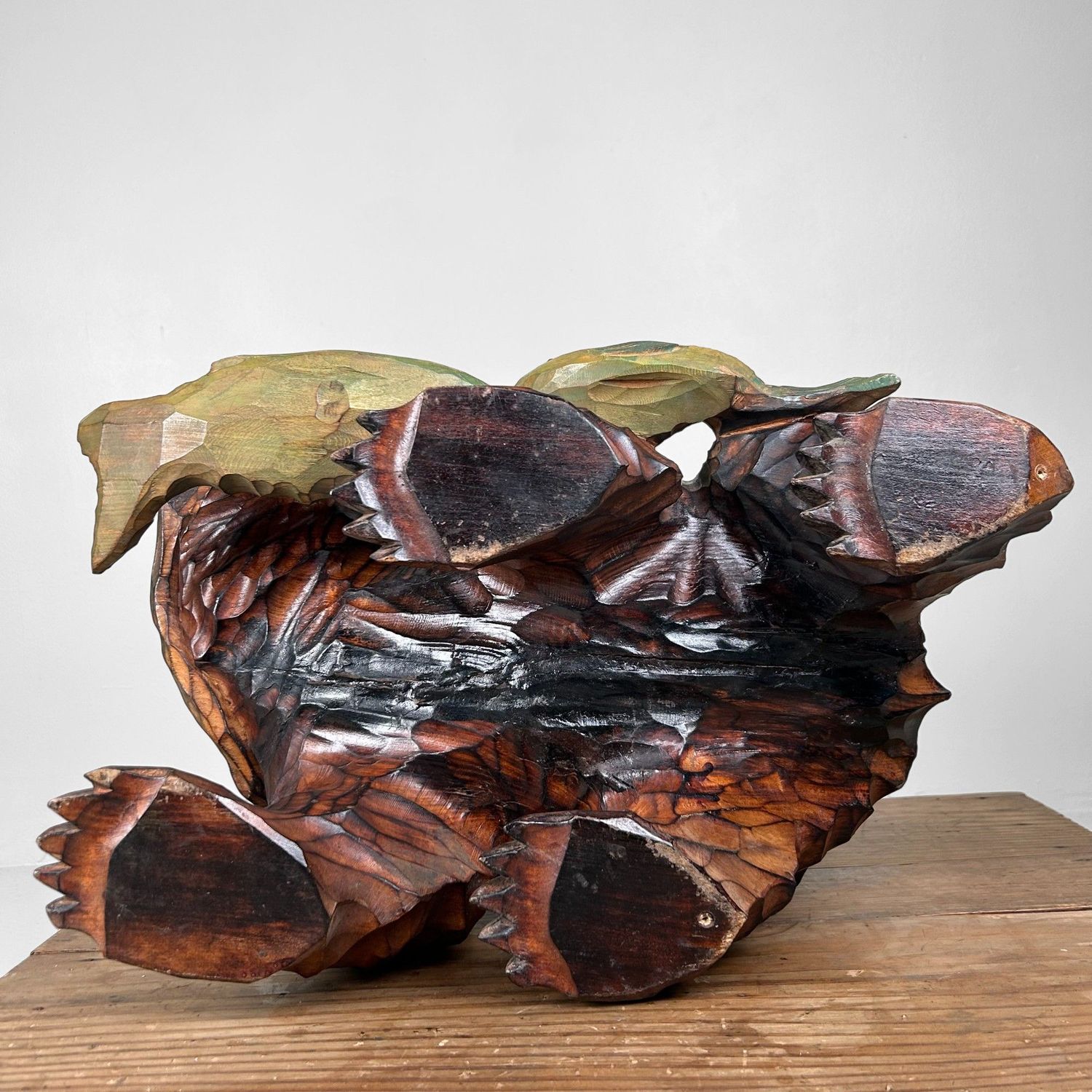 Handgesneden Houten Beer, Uniek Ainu Houtsnijwerk, jaren '50, Japan.