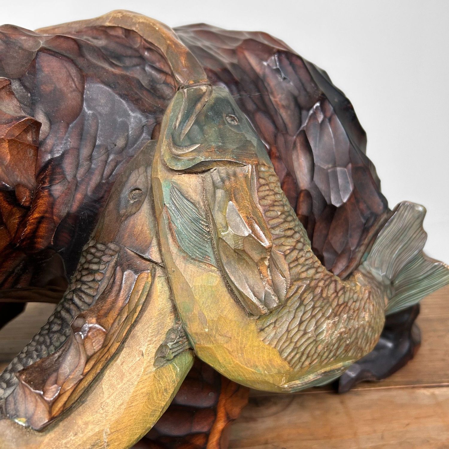 Handgesneden Houten Beer, Uniek Ainu Houtsnijwerk, jaren '50, Japan.