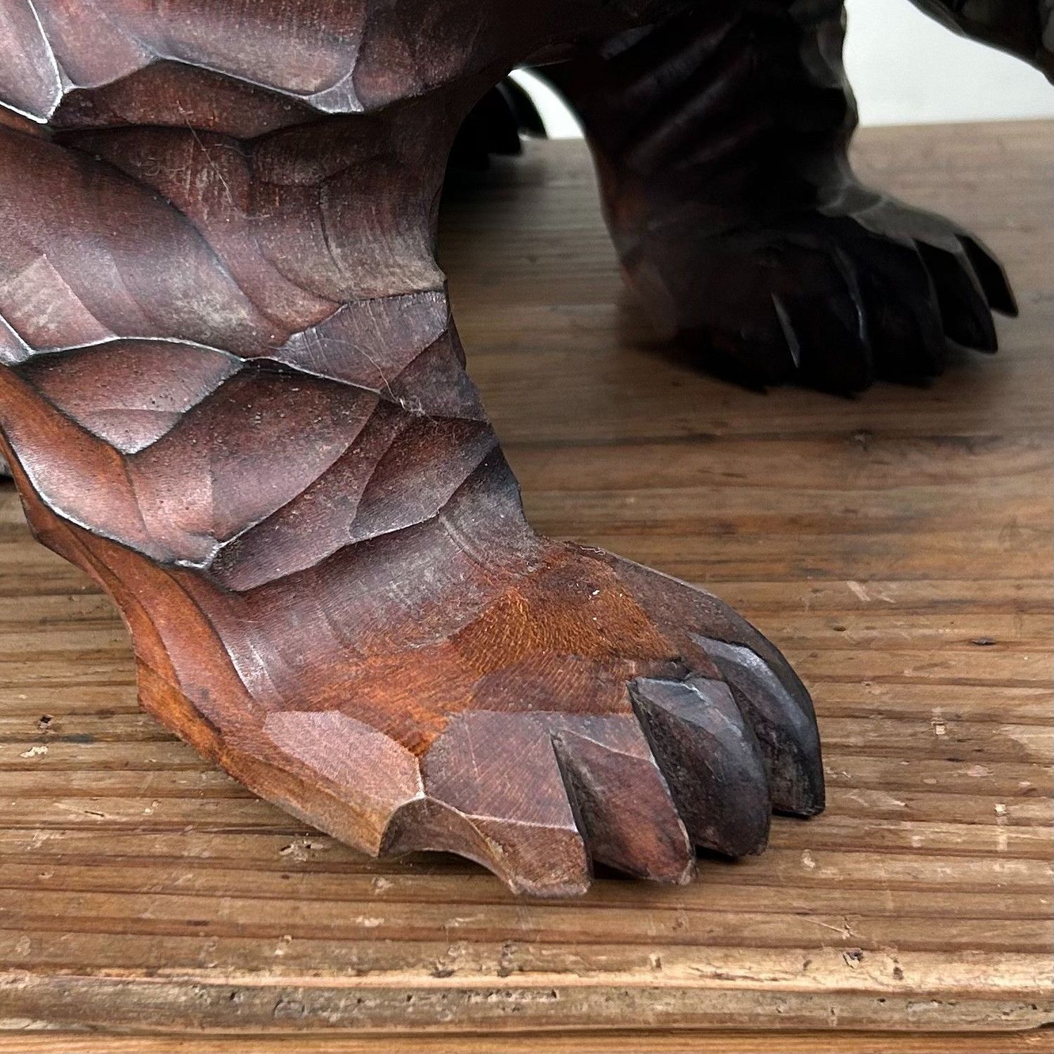 Handgesneden Houten Beer, Uniek Ainu Houtsnijwerk, jaren '50, Japan.