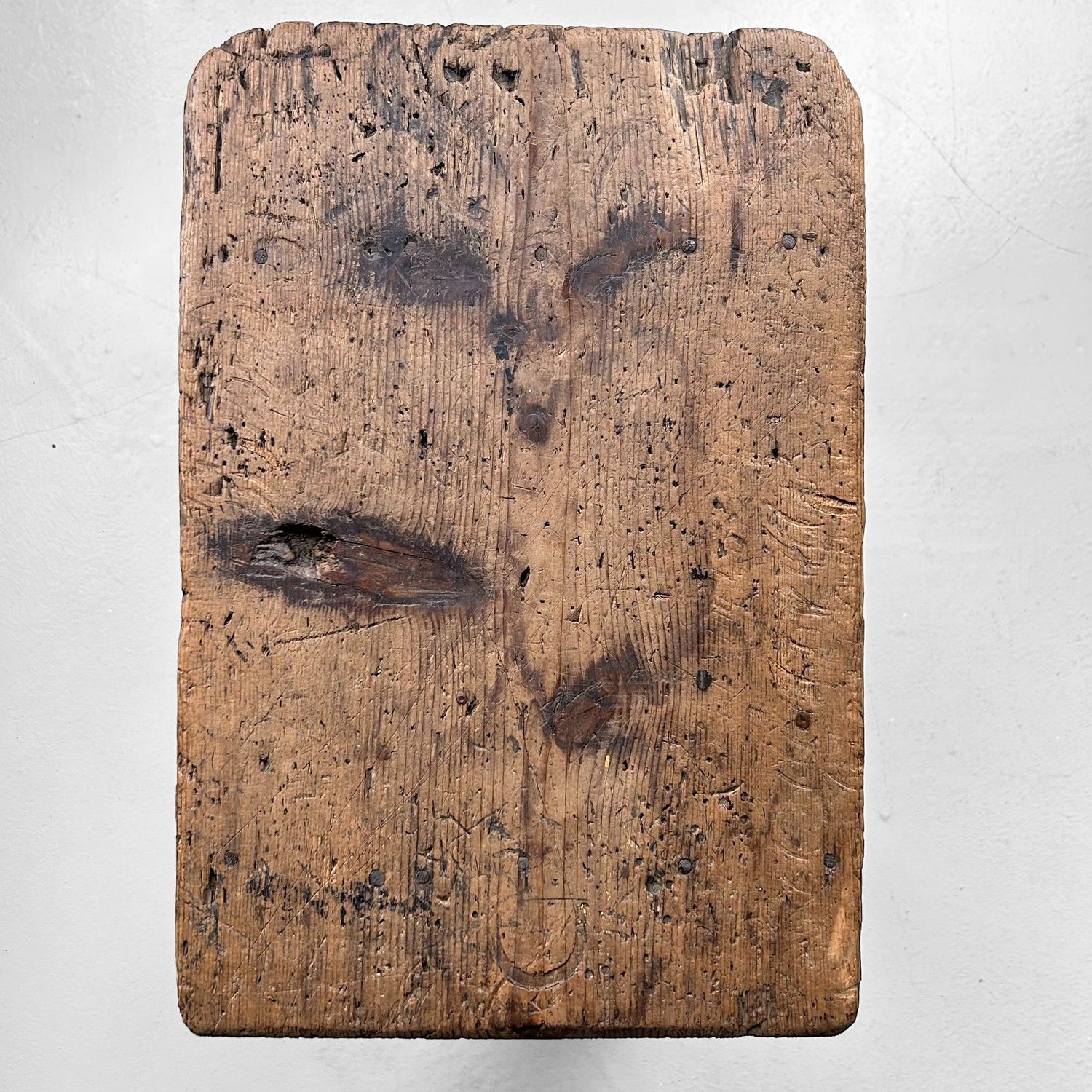 Minimalist Wooden Stool, 1920s, Japanese Mingei Style.