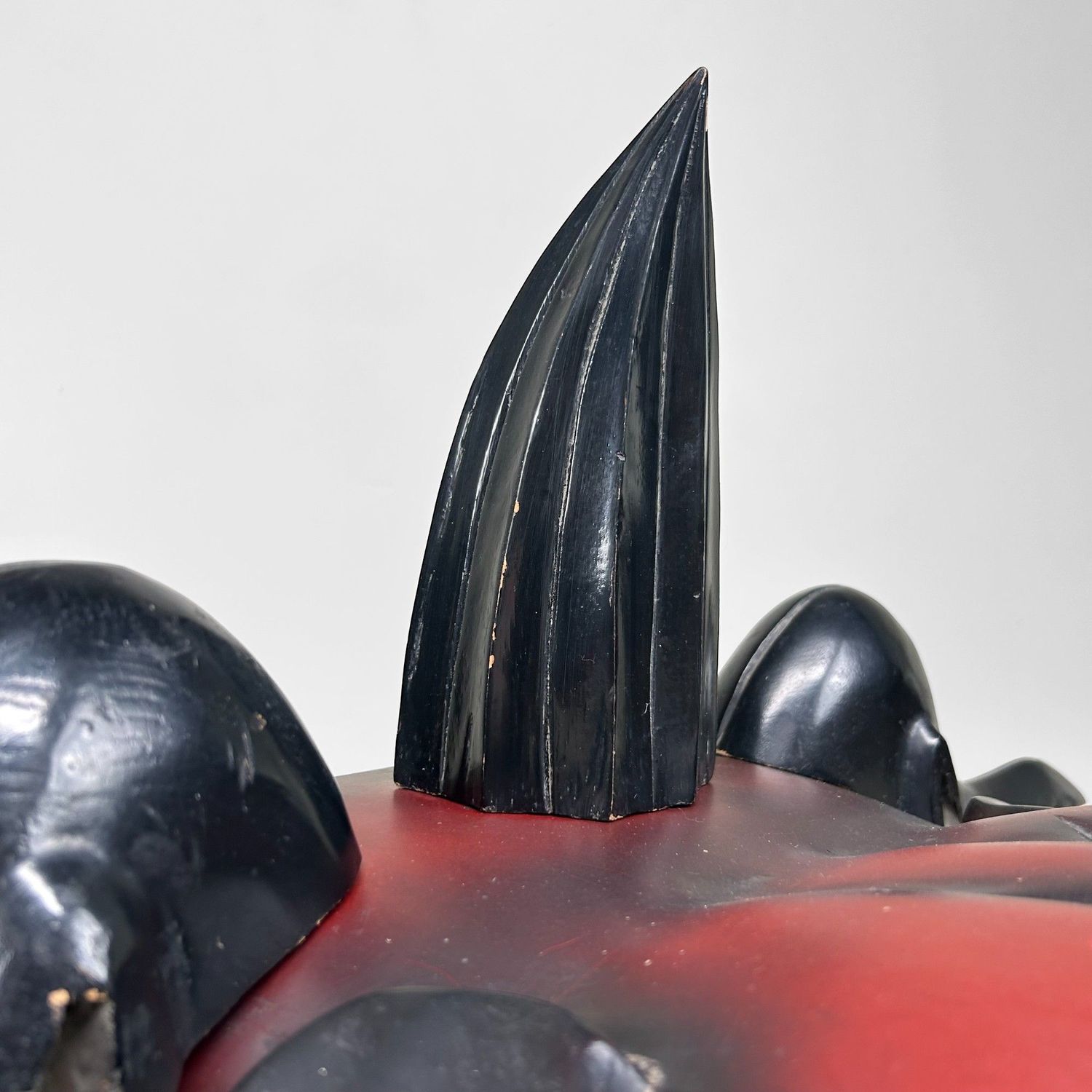 Antiek Houten Japans Shishi-masker, Meiji-periode, ca. 1890.