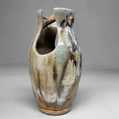 Mid Century Shigaraki Vase with Teoke Handle, 1960s.