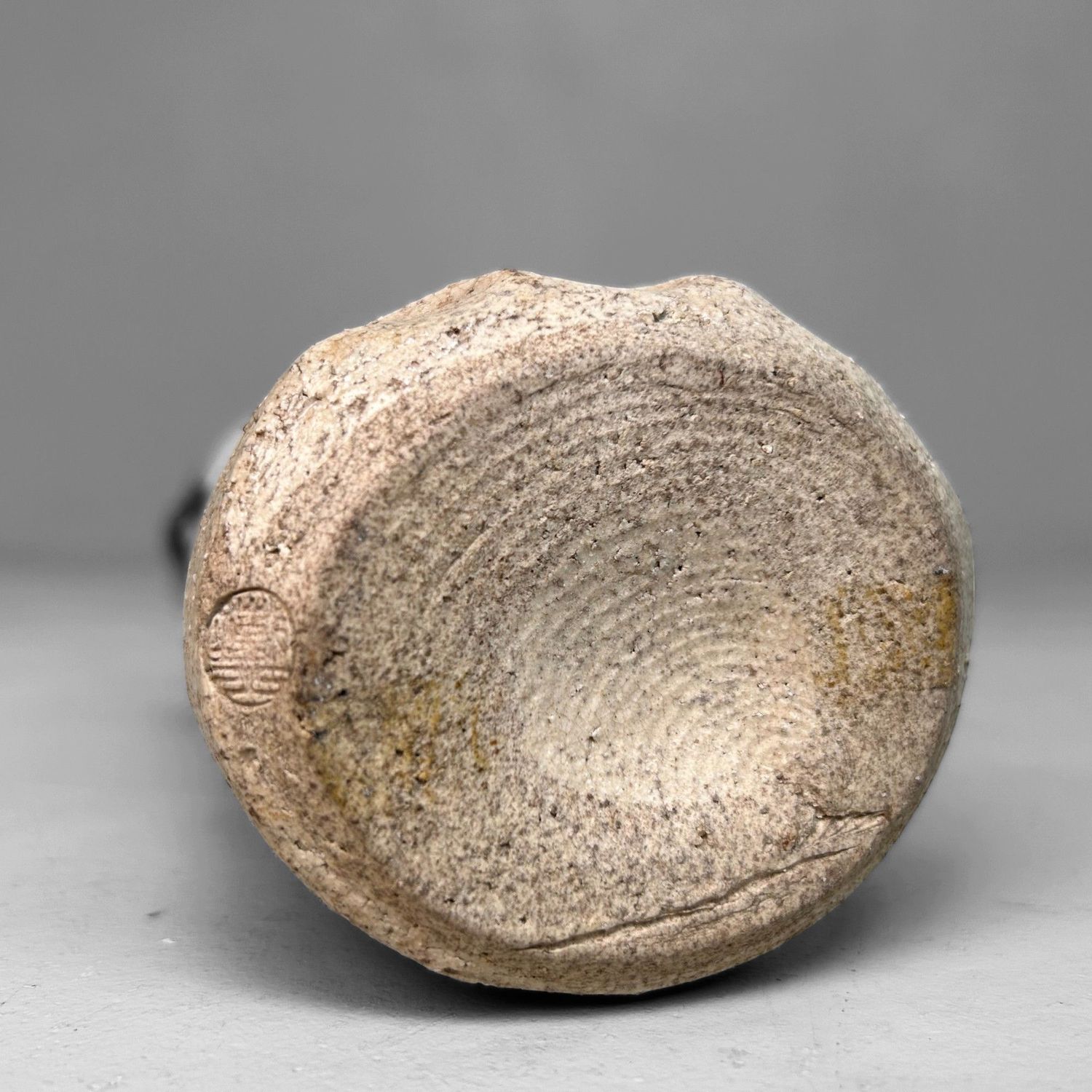 Mid-Century Oribe-yaki Ikebana Vase, Japan.