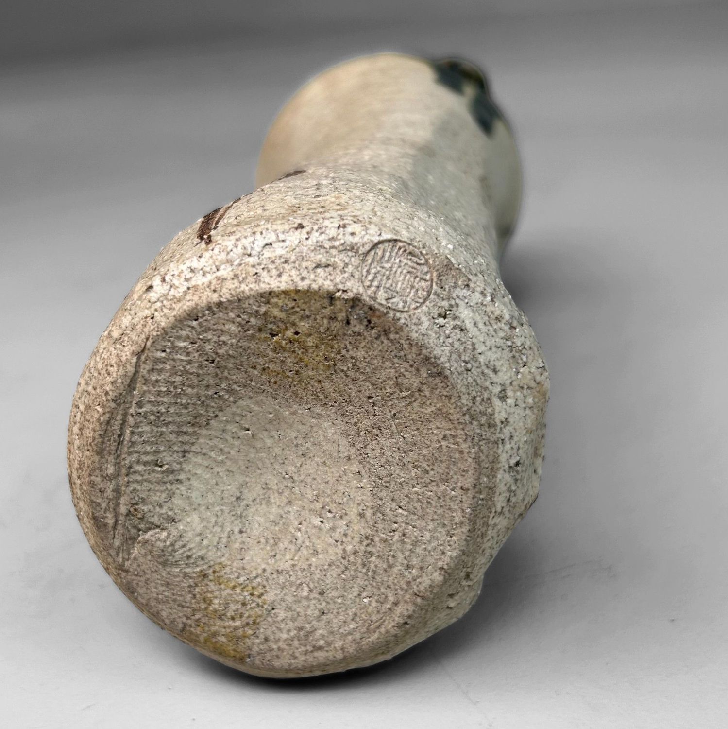 Mid-Century Oribe-yaki Ikebana Vase, Japan.