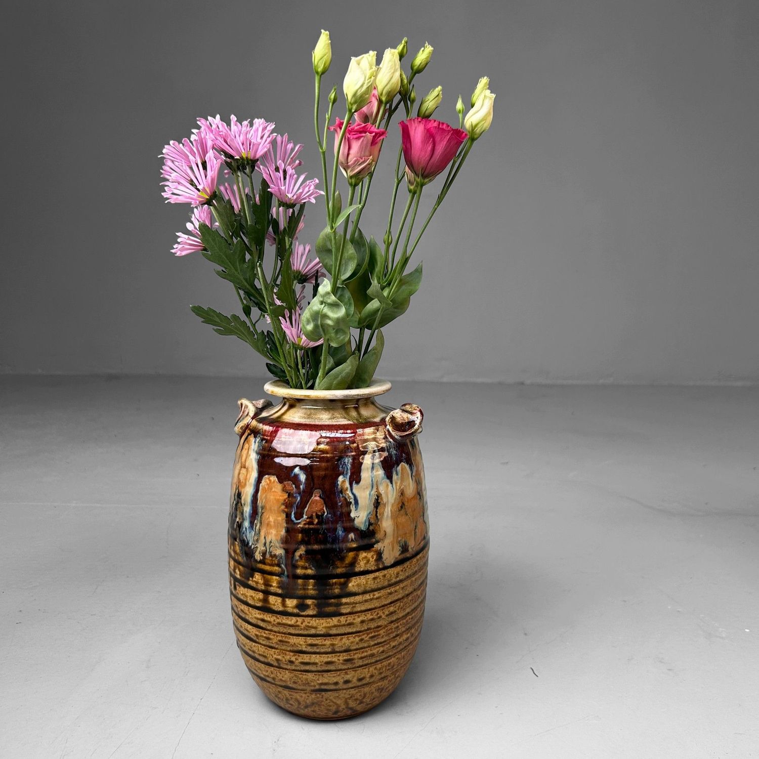 Authentic Shigaraki-yaki Ikebana Vase by Akiyama, 1970s.
