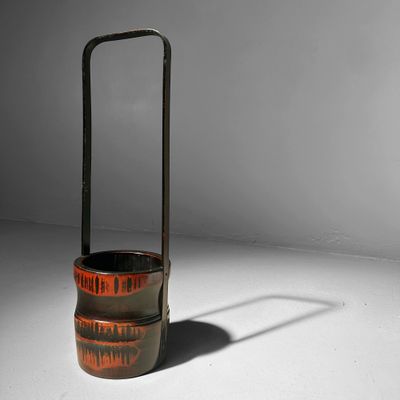 Minimalist Japanese Bamboo Ikebana Vase – 1950s.
