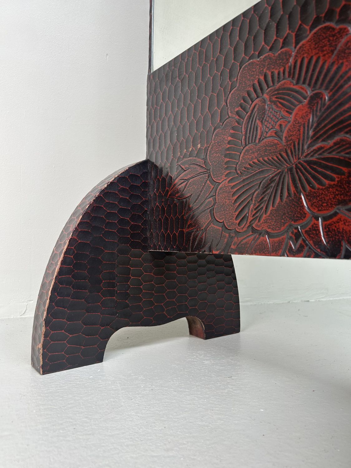 Vintage Kamakura-Bori Staande Spiegel, Japan, Jaren '60