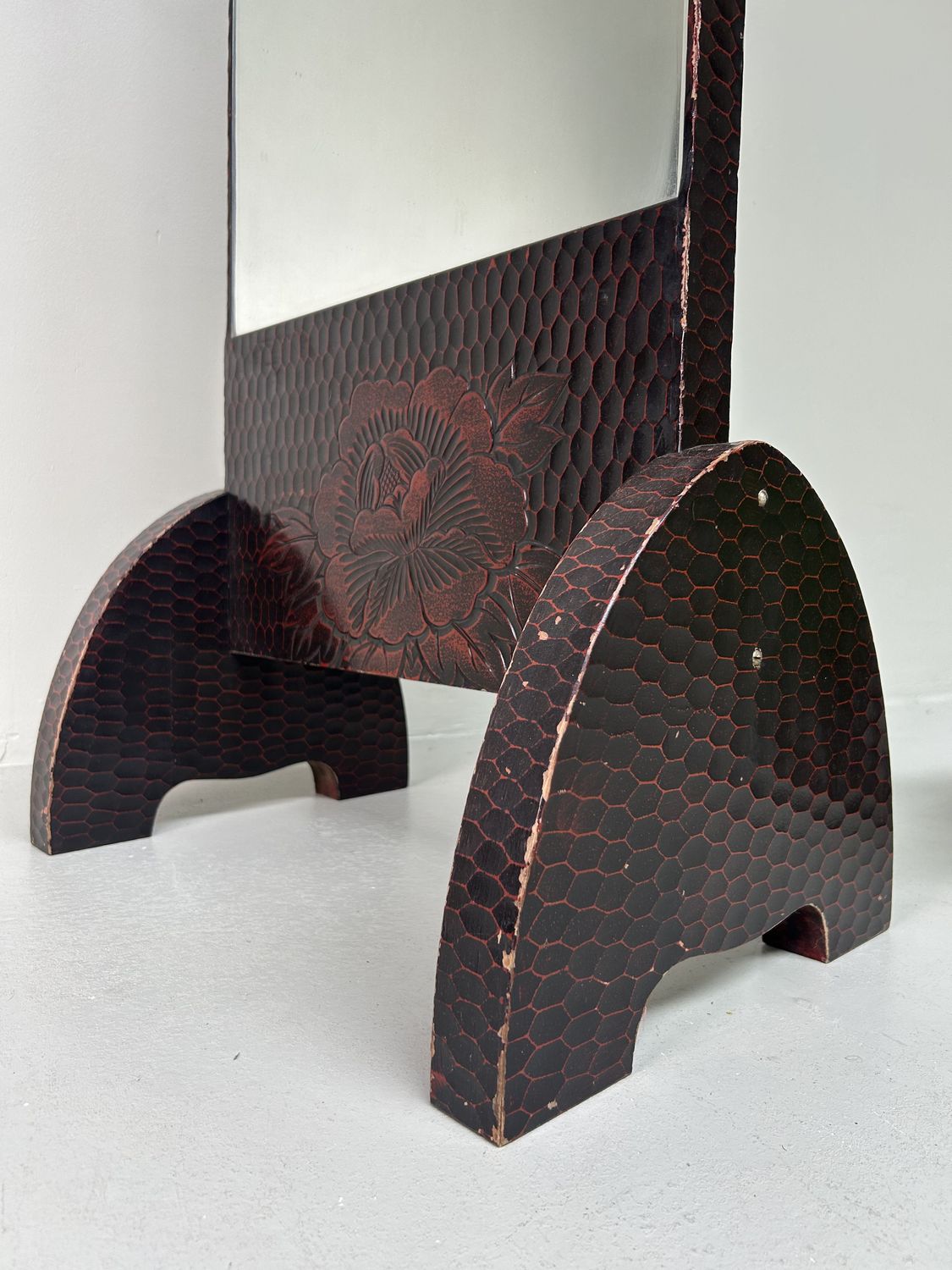 Vintage Kamakura-Bori Staande Spiegel, Japan, Jaren '60