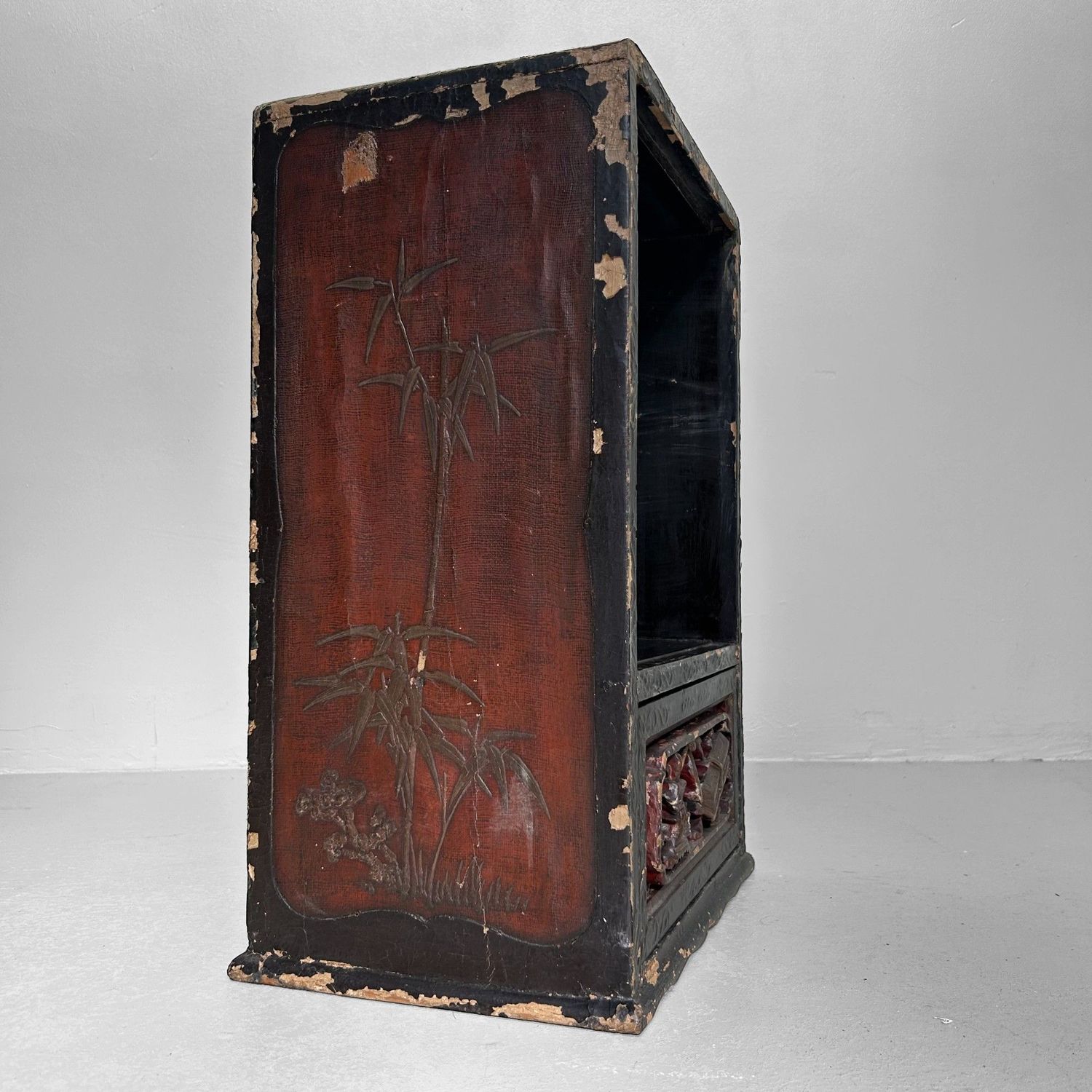 Antiek Japans Displaykastje met Lade - Edo-periode